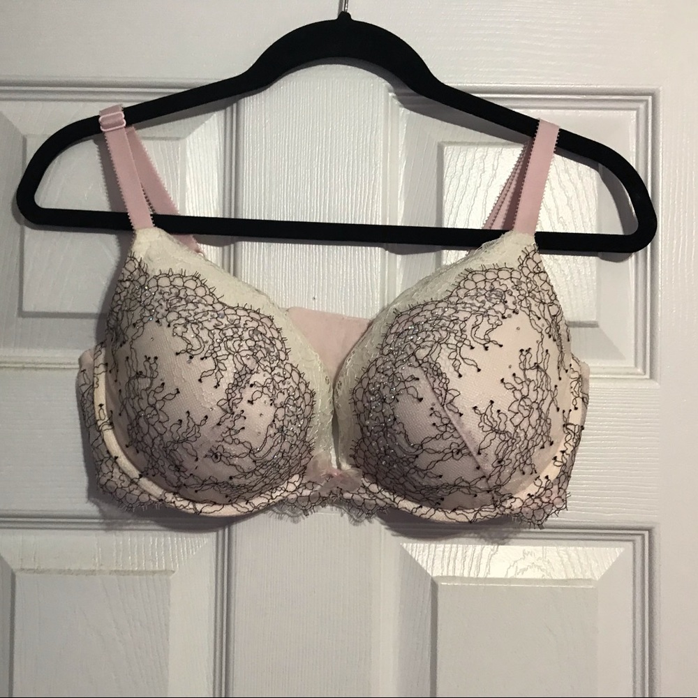 Pink and black lace Victoria’s Secret bra